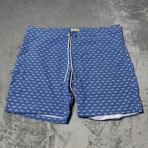 J Crew Swim Trunks Mens 42 Geometric Board Shorts Eco Pool Swimwear Bathing Suit